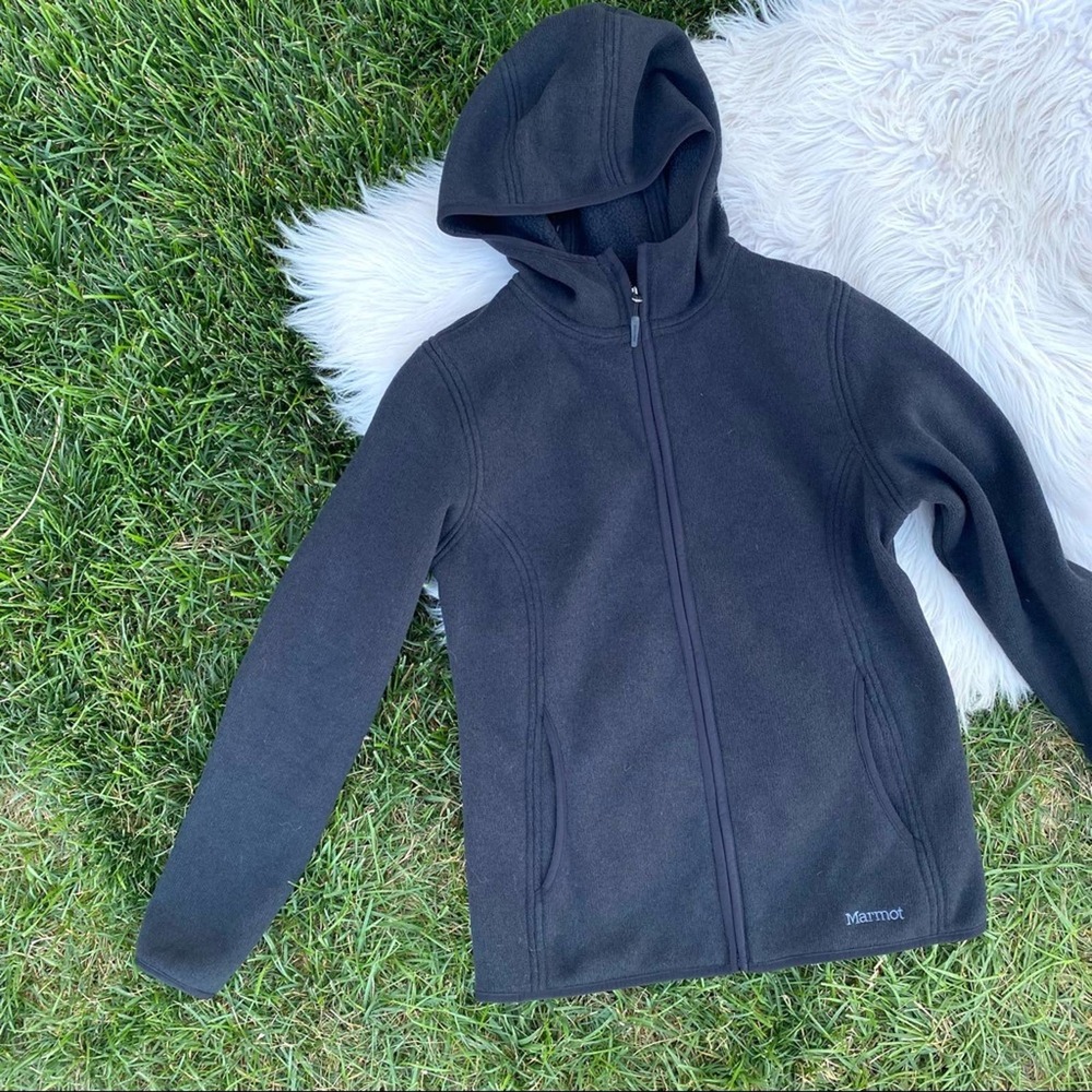 Marmot black full zip hooded jacket medium